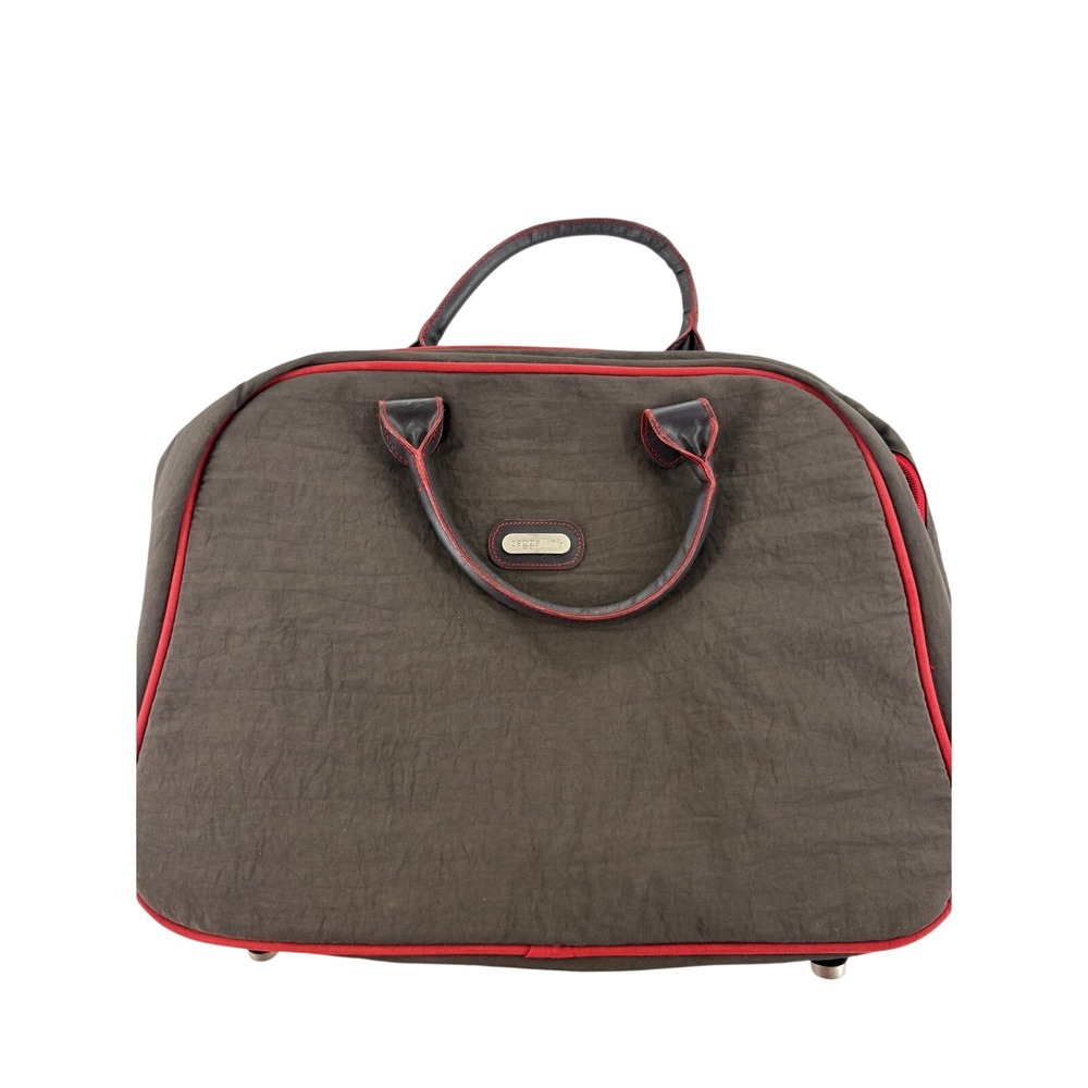 Baggallini Laptop Briefcase Womens Large Travel Bag Brown Red Nylon Organizer